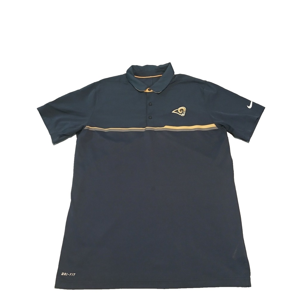 Men's Los Angeles Rams Nike Navy Team Issue Dri-FIT Polo Shirt Size Large